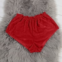 Жени Шорти клирънс под $10, кадифе Секси петна пижама Лък шорти червени тренировка Шорти Дамски размер 2хл