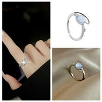 Пръстен за жени и момичета мода Проста светлина пръстен синя планета Форма Пръстен мода пръстен подаръци Пръстени Сребро