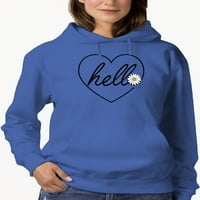 Hello Heart W Daisy Hoodie Жени -Маг от Shutterstock, женски х -голям