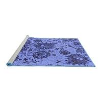 Ahgly Company Machine Pashable Indoor Rectangle Oriental Blue Industrial Area Rugs, 3 '5'