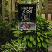 Каролини съкровища СДЖ1125ГФ Честит 60-ти рожден ден флаг градина Размер Малък, Многоцветен