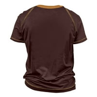 Мъжки затруднени ризи на Хенли ретро къси тениски с дълъг ръкав Небрежен бутон надолу измити тениски за мъже