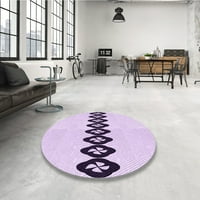 Ahgly Company Indoor Round Marveaded Rich Lilac Purple Area Rugs, 3 'Round