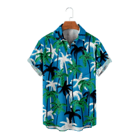 Великденския цветя карикатура Лятна мъжки хавайски момчета ризи деца реколта 3d печат свободни ежедневни ризи мъже плажна риза Модна дрехи ， C-2xs