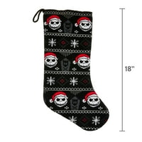 Disney, The Nightmare преди Коледа Джак, Skellington Knit stocking, висок, черен, бял, червен