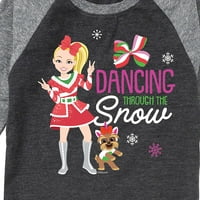 Jojo Siwa - Танци през снега - малко дете и младежки графична тениска Raglan
