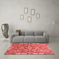 Ahgly Company Indoor Square Geometric Red Traditional Area Rugs, 4 'квадрат