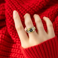 zttd модна цветна линия черен цирконов пръстен Дамски пръстен диамантен пръстен за жени