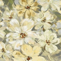 Разпръснати пролетни венчелистчета Неутрално сиво реколта от печат от Силвия Василева
