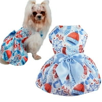 Aosijia Коледен печат домашни кучета рокли за боклук кученце празник фестивал поли