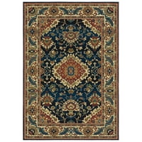 Давина традиционен ориенталски килим, синьо червено 1, 10х13