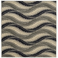 Линон Капри килим колекция, кост и синьо, 6'5 9'3
