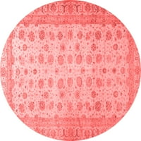 Ahgly Company Machine, който се измива на закрито кръгло ориенталски червени традиционни килими, 6 'кръг