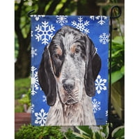 Carolines Treasures SC9769GF Blue Tick Coonhound Winter Snowflakes Flag Размер на градината, размер на градината, многоцветни