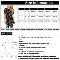 Юбатуо Дамски блузи модни дамски летни ежедневни свободни Около врата с къс ръкав печат тениска върхове новост графични блузи за жени