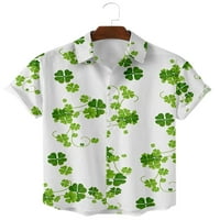 Мъжка хавайска риза бутон нагоре Плаж Алоха случайни риза Топ зелено 2хл