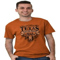 Тексас Родео крава череп хладно ретро т Мъжки графични тениски тениски Бриско марки 2Х