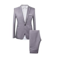 Модни мъжки комплекти комплекти облекло оферти три костюм за студени сиви върхове и панталони комплект размер 4ХЛ