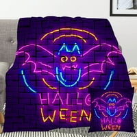 Хелоуин Декоративно одеяло с калъфка за възглавница,вещица одеяло за хол Хелоуин стая декор парти,#459, 52х59