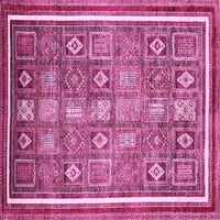 Ahgly Company Indoor Rectangle Oriental Pink Modern Area Rugs, 6 '9'