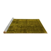 Ahgly Company Machine Pashable Indoor Rectangle Oriental Yellow Industrial Area Rugs, 2 '3'