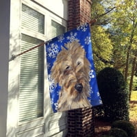 Съкровище на Каролайн SC9605-Flag-Parent Goldendoodle Blue Snowflake Winter Flag, Multicolor