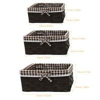 Тъкани кошници за съхранение с линейни ръчно тъкани дреболии организатор настолна кошница за съхранение