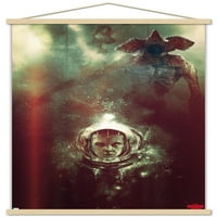 Netfli Stranger Things - Подводен плакат за стена с дървена магнитна рамка, 22.375 34