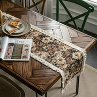 Rustic Table Runner с Tassel Boho Table Runner Table Runners - Подходящ за празници за хранене