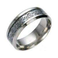 Стоманена стомана със сребърен неръждаема титаниев пръстен Дракон Дракон пръстен Златни пръстени Прости пръстени за жени пръстен змия сгъваеми пръстени пръстен за чекок за жени пръстен за тийнейджърски момчета
