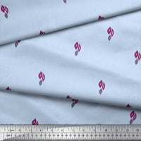 Soimoi Blue Polyester Crepe Leaves Leaves Block Печат Шиещ тъкан двор широк