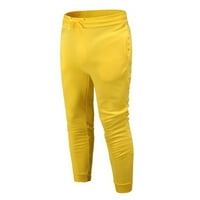 суитчъри за мъже Мъжки есенни и зимни Мода Свободно Време свободен спорт бягане Плътен цвят дантела нагоре панталони пуловер панталони жълти хл