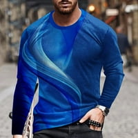 Есенни ризи за мъже мъже ежедневни кръгли пуловер на шията 3D отпечатана тениска блуза