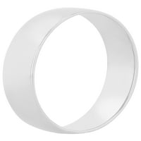 14к Бяло злато полиран полу-комфорт годни пръстен - Сватбена халка