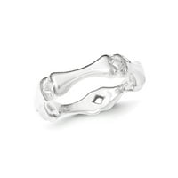 Бели стерлинги сребърни пръстени Модна полирана кост