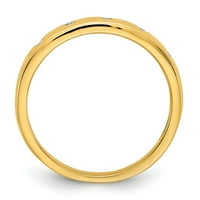 Солиден 14K жълто злато 5-каменна симулирана CZ пръстен