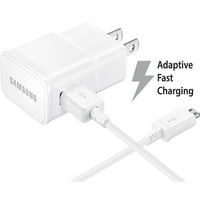 Адаптивно бързо зарядно, съвместимо с ZTE Blade [Wall Charger + Feet USB кабел] бяло - ново