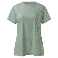 Ризи на айомет за жени дамски върхове ежедневно v шия с къс ръкав твърд цвят основна тениска, каки m