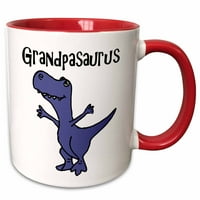 3Drose забавна синя T-re динозавър дядо карикатура на дядо-два тона червена чаша, 11-унция