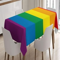 Хоризонтална дъгова цветна знаме на гей парад свобода равенство любов страст тема, правоъгълна покривка за маса за трапезария кухненски декор, дъга