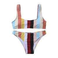 Carolilly Womens Rainbow Bikini комплект бански костюм дами дами за бански бански костюми плажни дрехи плажове