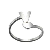 Feledorashia пръстени за жени Подаръци за Свети Валентин Модна английска писма отвори пръстени от неръждаема стомана Любов ретро бижута