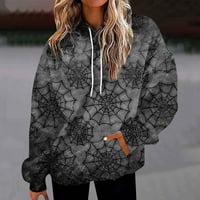 Strungten Women's Fashion Loose Casual Daily Long Loneve Hoodie Print Sweatshirt отгоре