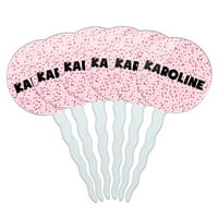 Karoline Cupcake Picks Toppers - Комплект от - Pink Speckles