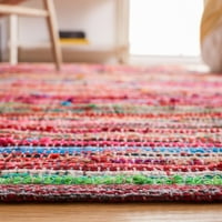 Rag Petar Striped памучен килим, Red Multi, 5 '8'