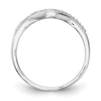 14k бяло злато диамантен кръгъл пръстен лента размер 5