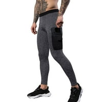 Eguiwyn мъжки суитчъни спортни фитнес тренировки чорапогащи висока еластичност бързо изсушаване по изпотяване гамаши с джобове товарни панталони за мъже тъмно сиво x