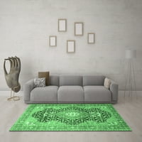 Ahgly Company Indoor Square Medallion Emerald Green Традиционни килими, 4 'квадрат