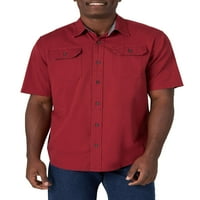 Мъжка риза с къс ръкав комфортна разтеглена риза