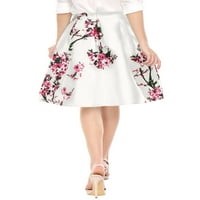 Уникални изгодни Дамски флорални щампи Висока талия нагънат линия миди пола рокля